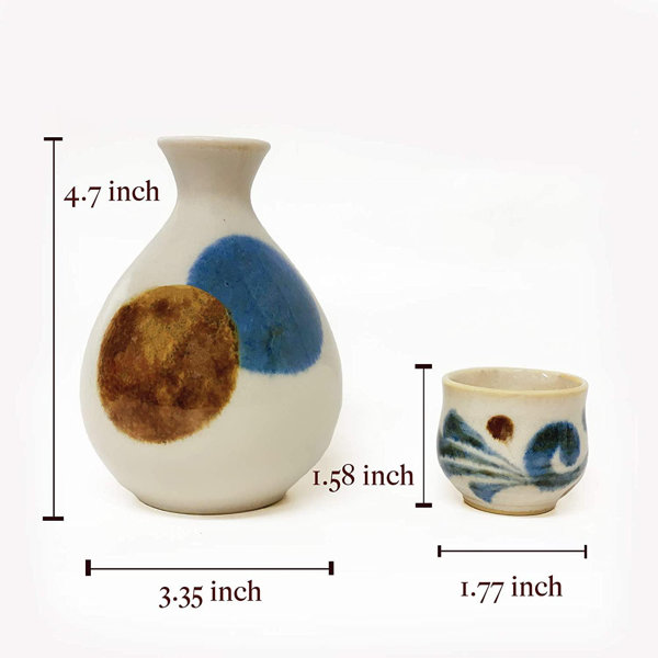 Brayden Studio® REATR Sake Set Japanese 200Ml Sake Glass Set Decanter